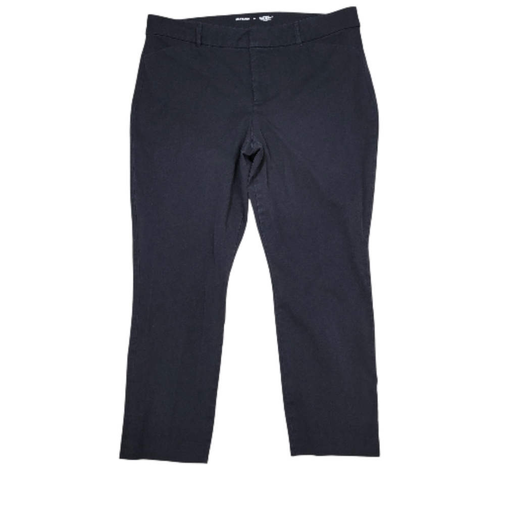 Old Navy Stretch High Rise Pixie Skinny Ankle Pants Women's Size 18 Black Office
